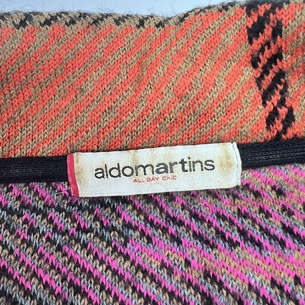 Aldomartins Wool Blend Crop Jacket Coat Size Medium Multicolor Plaid - Picture 4 of 5